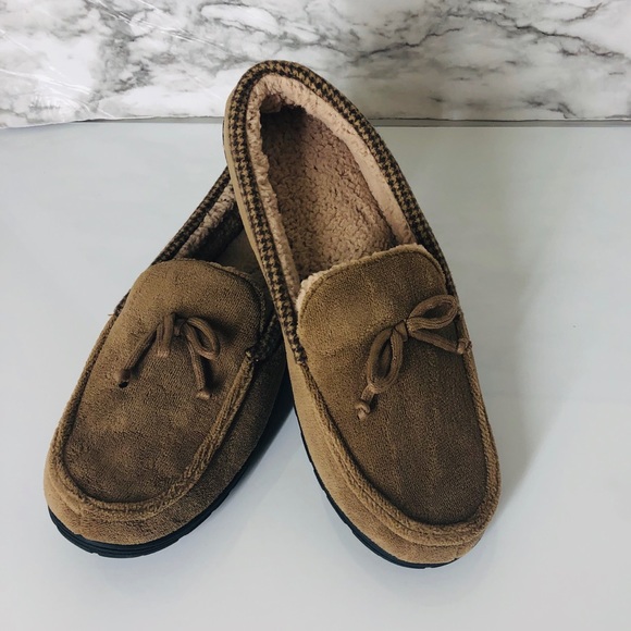 totes moccasin slippers mens